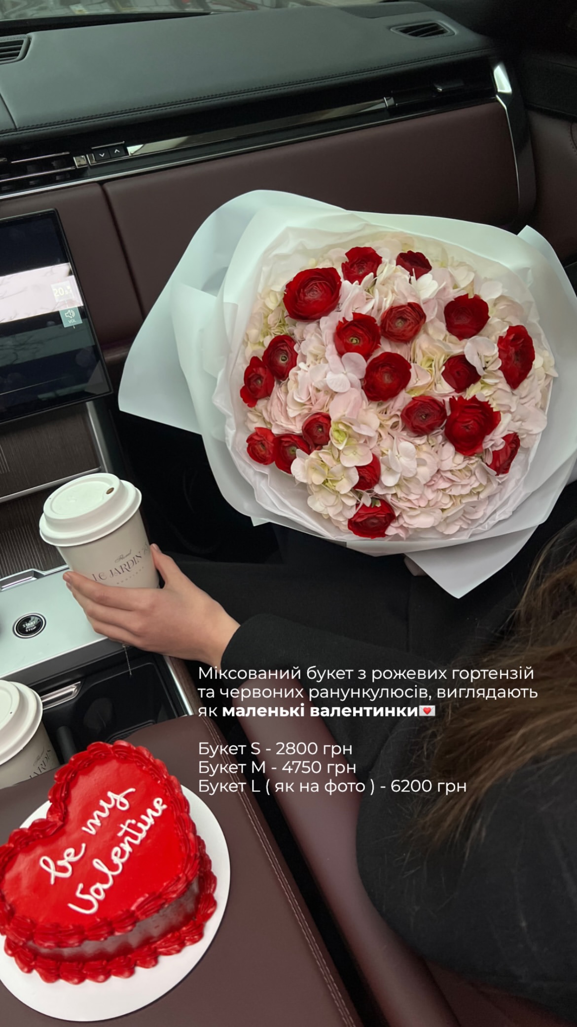 рожеві гортензії та ранункулюси