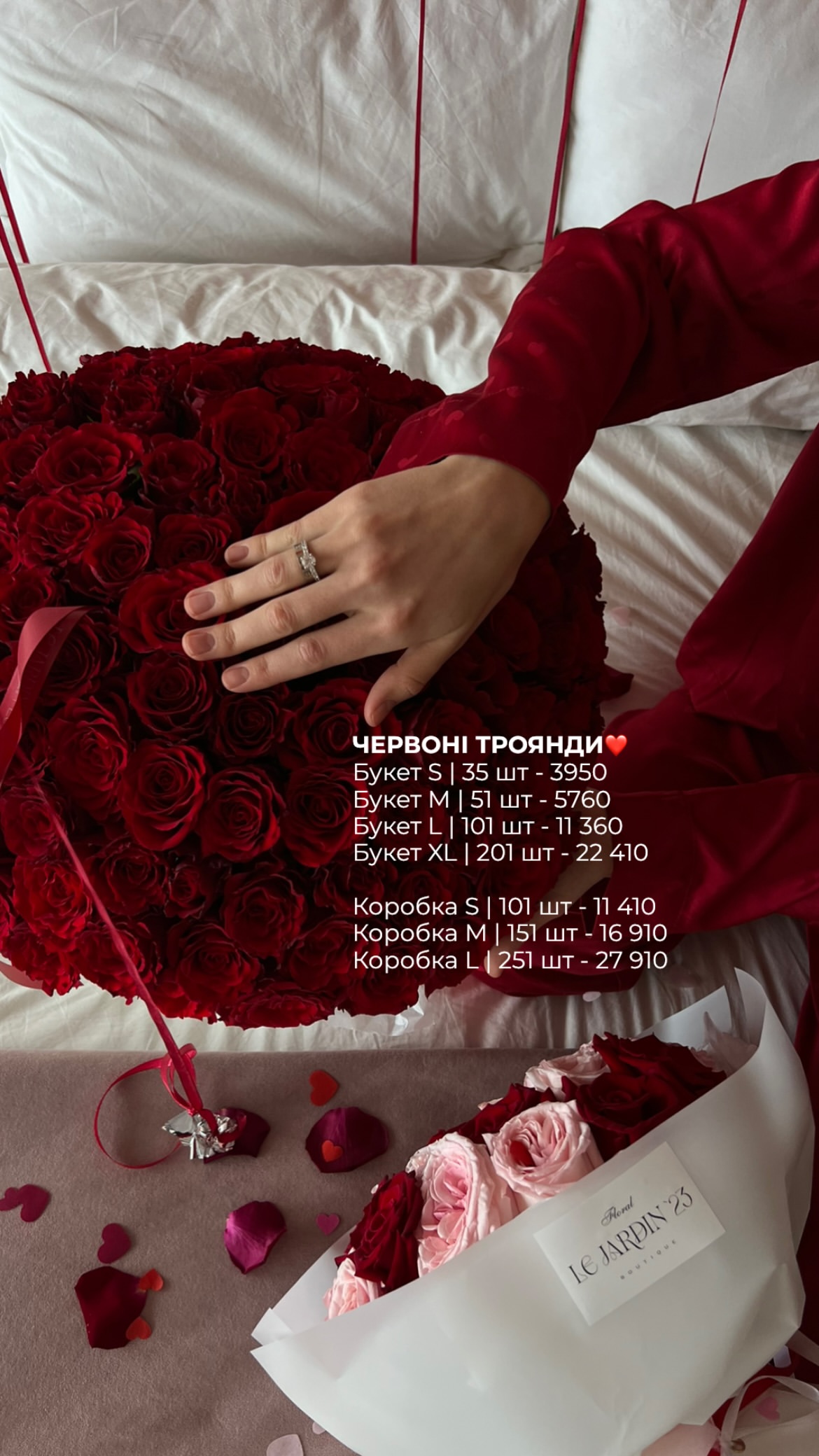 червоні троянди у букеті